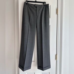 Linda Allard Ellen Tracy Gray Pleated Trousers with Cuffed Hem Size 2